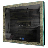 Specchio LED Quadrato | Pulsanti touch | Funzione anti-appannamento | Luce bianca calda - Reyze Serie Simetria Modello 6